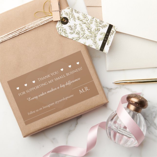 Adesivo Retangular Minimal Small Business Packaging Label (Presentear)