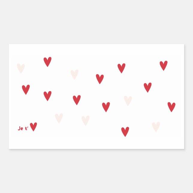 Adesivo Retangular Minimalist “Je t’❤️” Mug (Frente)
