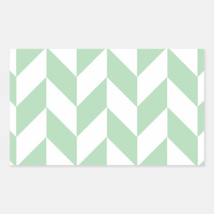 Adesivo Retangular Mint Green Herringbone Pattern