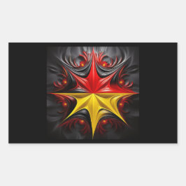 Adesivo Retangular Mistura de Mandelbrot Fractal com a bandeira alemã