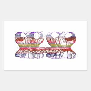 Adesivo Retangular Moda 1800s Corset Bustier Roupa vitoriana