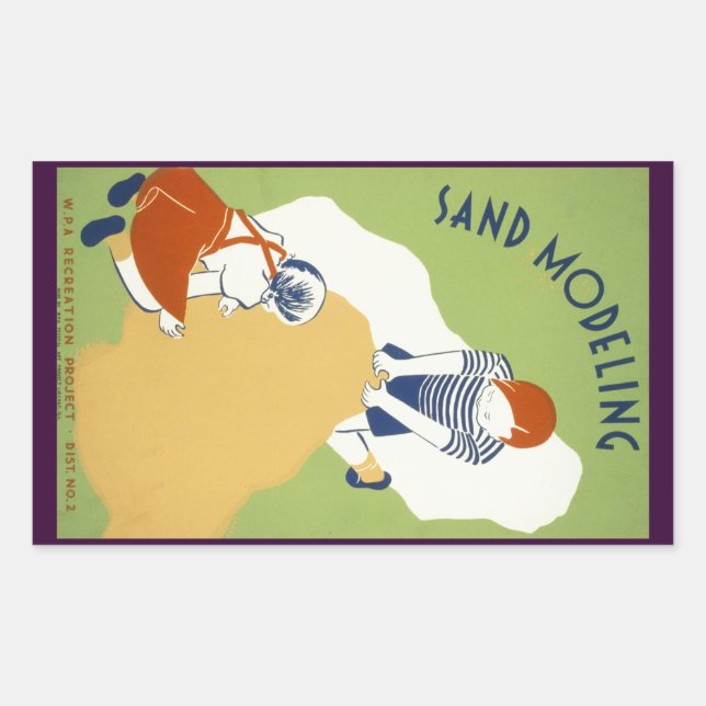 Adesivo Retangular Modelagem de areia (Frente)