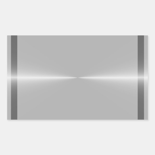 Adesivo Retangular Modelo de fundo de metal de aço brilhante (Frente)