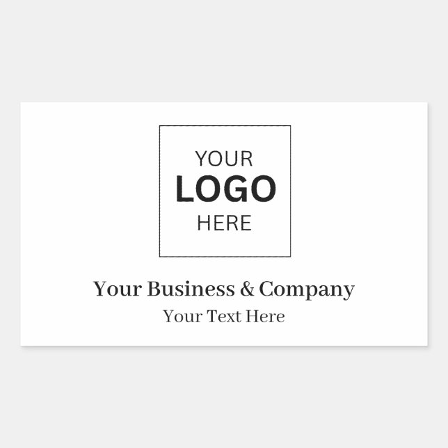 Adesivo Retangular Modelo de Logotipo de Negócios Personalizado (Frente)