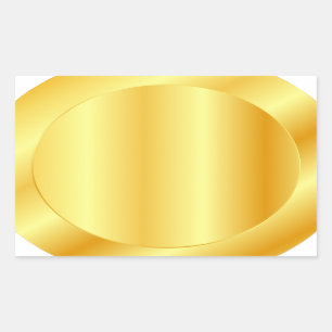 Adesivo Retangular Modelo de Vazio Dourado com aparência metálica per