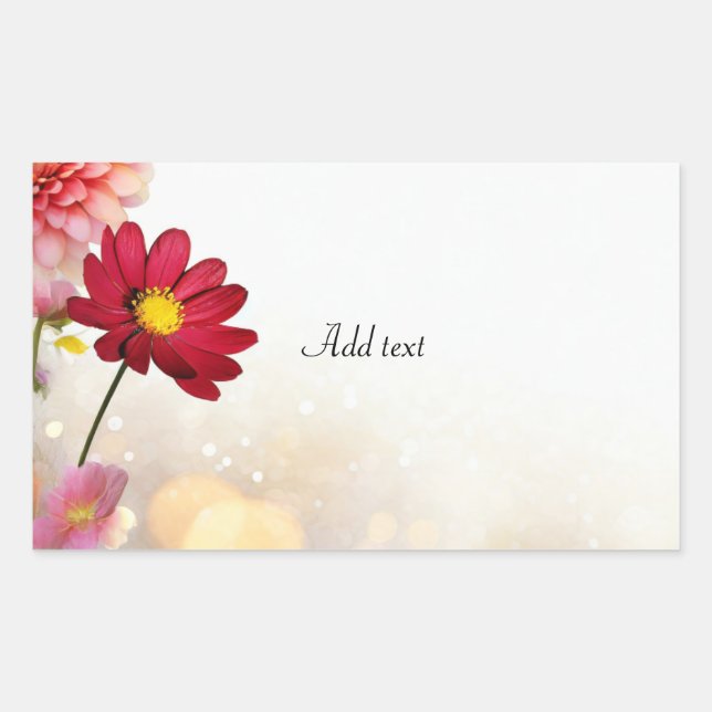 Adesivo Retangular Modelo do Buquê do ventilador, (Frente)