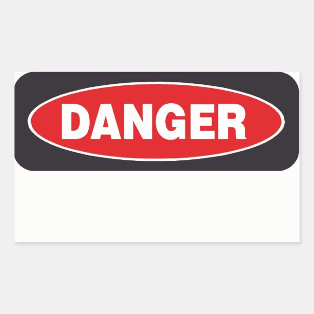 Adesivo Retangular Modelo do Danger Sticker (Frente)