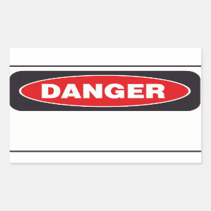 Adesivo Retangular Modelo do Danger Sticker