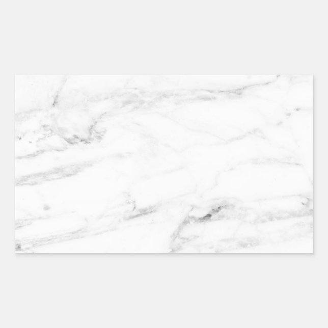 Adesivo Retangular Modelo Elegante em Mármore Branco Personalizado (Frente)