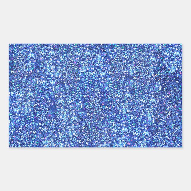 Adesivo Retangular Modelo em Branco Brilho Azul Falso Glamouroso Clás (Frente)