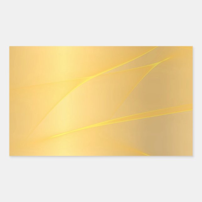 Adesivo Retangular Modelo em Branco de Design Elegante Dourado Falso  (Frente)
