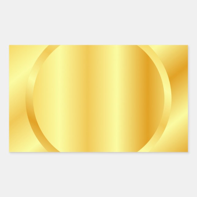Adesivo Retangular Modelo em Branco de Ouro Falso Adicionar Texto Mon (Frente)