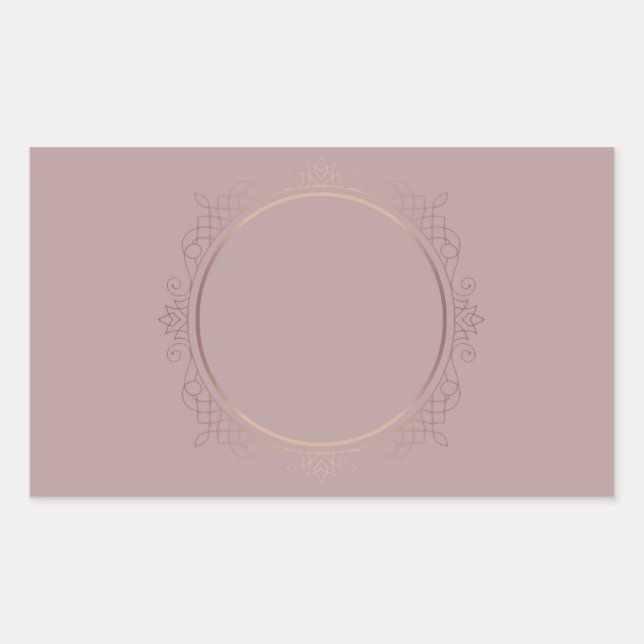 Adesivo Retangular Modelo em Branco Dourado Rosa Adicione Seu Texto D (Frente)