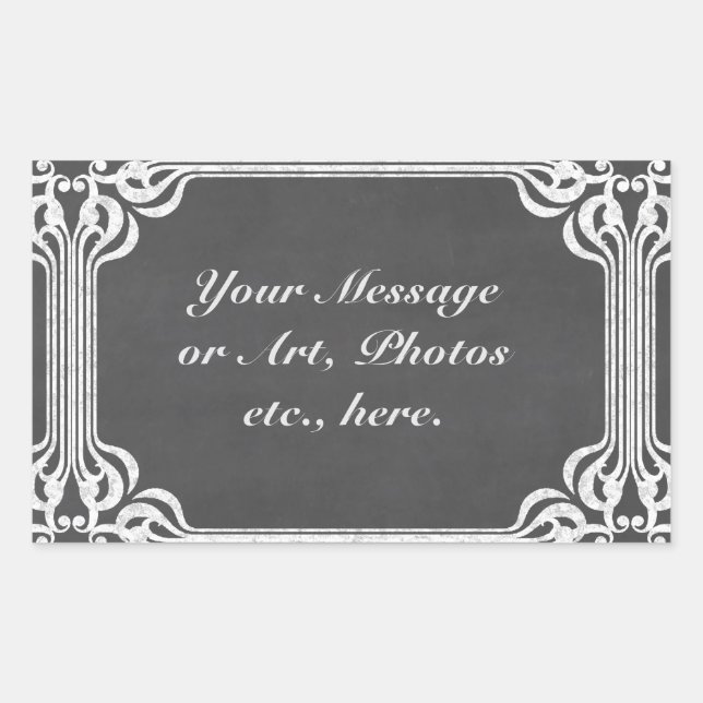 Adesivo Retangular Modelo - Fundo do quadro com borda (Frente)