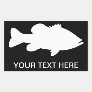 Adesivo Retangular Modelo Largemouth da pesca da perda