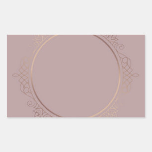 Adesivo Retangular Modelo Moderno Personalizado Elegante Rosa Dourado