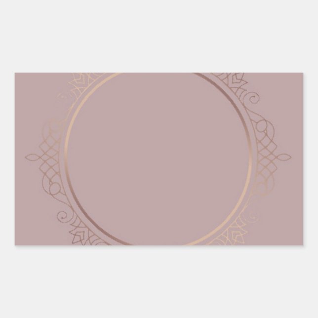 Adesivo Retangular Modelo Moderno Personalizado Elegante Rosa Dourado (Frente)