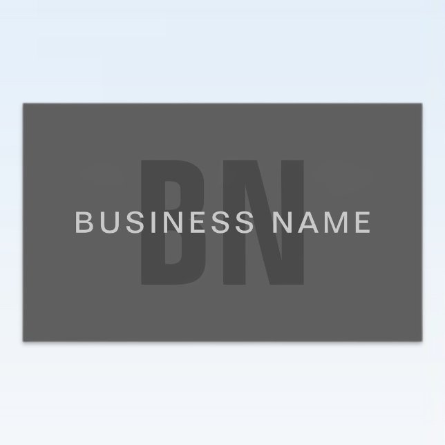 Adesivo Retangular Modelo Monograma Editável Cinza (Criador carregado)