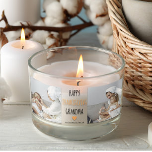 Adesivo Retangular Modern Collage Photo Happy Thanksgiving Grandma