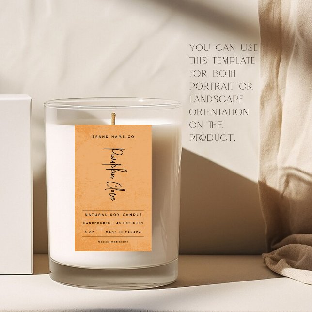 Adesivo Retangular Modern Orange Tangerine Rustic Label (Criador carregado)