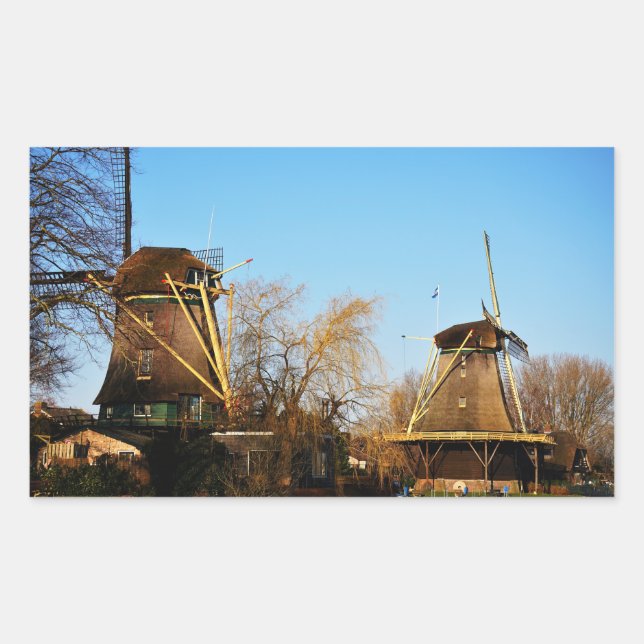 Adesivo Retangular Molens in Nederlands landschap. (Frente)