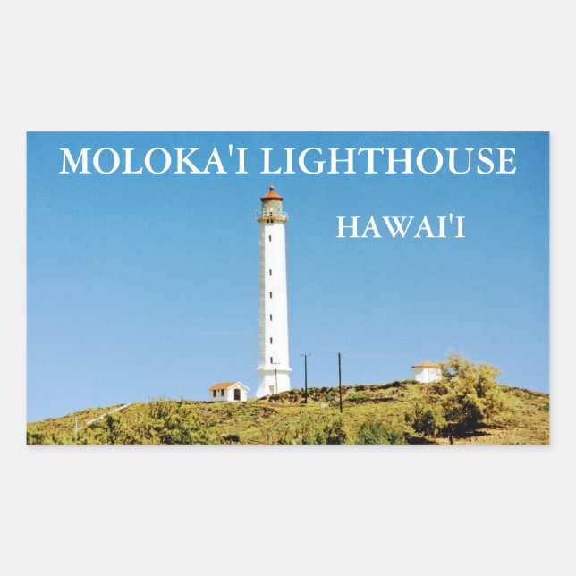Adesivo Retangular Moloka'i Lighthouse, Hawai'i Stickers (Frente)