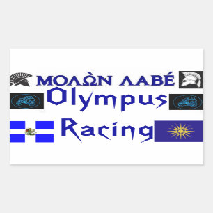 Adesivo Retangular Molon Labe Olympus Racing Sticket
