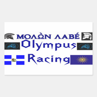 Adesivo Retangular Molon Labe Olympus Racing Sticket