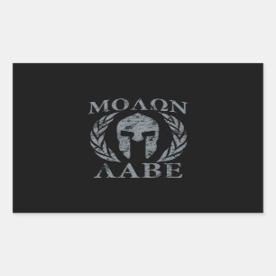 Adesivo Retangular Molon Labe Spartan Warrior Laurels