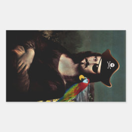 Adesivo Retangular Mona Lisa Pirate com bigode