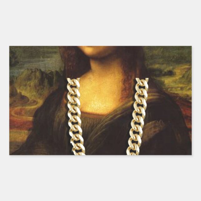 Adesivo Retangular Mona Lisa Thug Life Art Life (Frente)