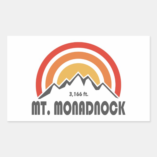 Adesivo Retangular Monadnock New Hampshire (Frente)