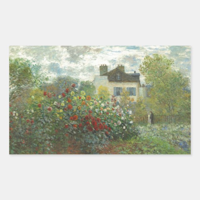Adesivo Retangular Monet Artists Garden na Argentina (Frente)