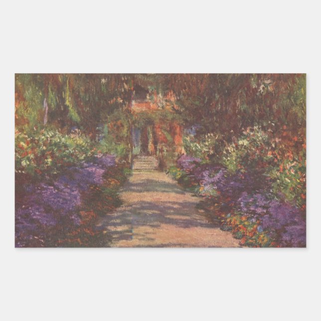 Adesivo Retangular Monet: Caminho do Jardim, (Frente)