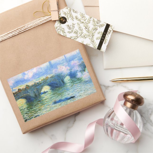 Adesivo Retangular Monet - Ponte de Waterloo, Londres, (Presentear)
