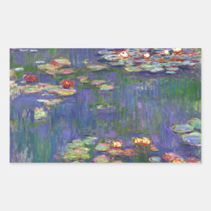 Adesivo Retangular Monet Water Lily - Pintura de plataforma