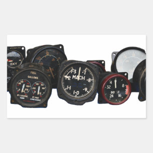 Adesivo Retangular Monitores de discagem de voo WII para aviões anti