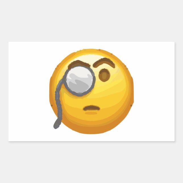 Adesivo Retangular monóculo emoji (Frente)