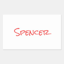 Adesivo Retangular Monogram minimalist custom name 