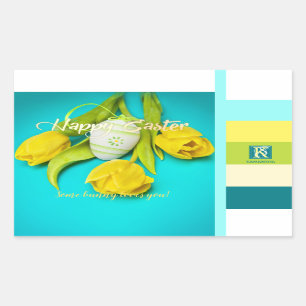 Adesivo Retangular Monograma de Fotografias com Páscoas Coloridas