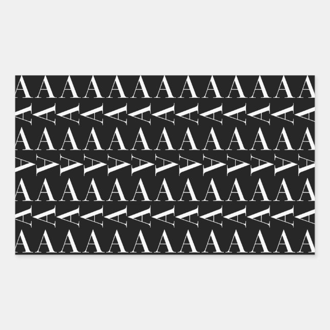 Adesivo Retangular Monograma - Letra Inicial A (Frente)