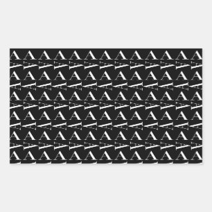 Adesivo Retangular Monograma - Letra Inicial A