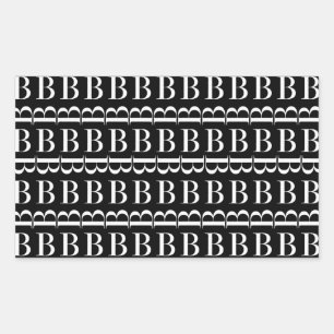 Adesivo Retangular Monograma - Letra inicial B