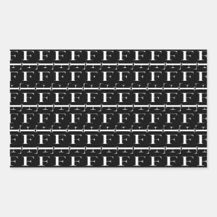 Adesivo Retangular Monograma - Letra inicial F