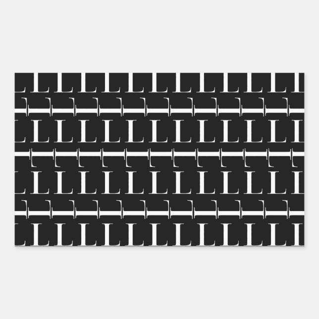 Adesivo Retangular Monograma - Letra inicial L (Frente)