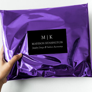 Adesivo Retangular Monograma minimalista ou adição de logotipo de pro