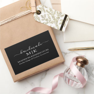 Adesivo Retangular Monograma ou adição de logotipo preto