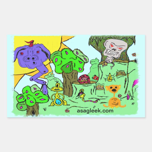 Adesivo Retangular Monster Valley Sticker (Frente)