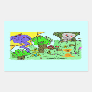 Adesivo Retangular Monster Valley Sticker