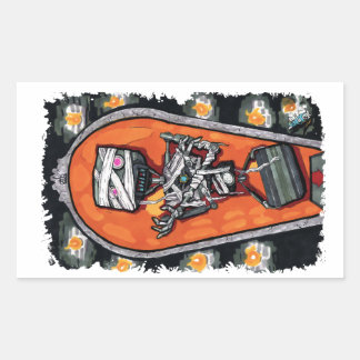 Adesivo Retangular Monstro de horror da múmia robótica